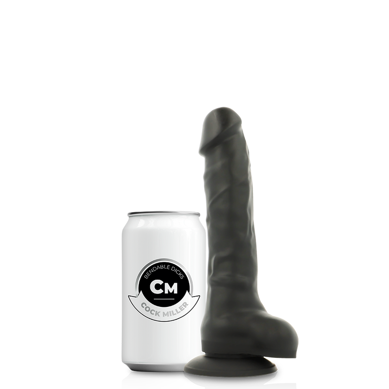 COCK MILLER - ARNÉS + SILICONA DENSIDAD ARTICULABLE COCKSIL NEGRO 18 CM