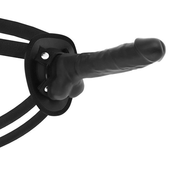 COCK MILLER - ARNÉS + SILICONA DENSIDAD ARTICULABLE COCKSIL NEGRO 18 CM