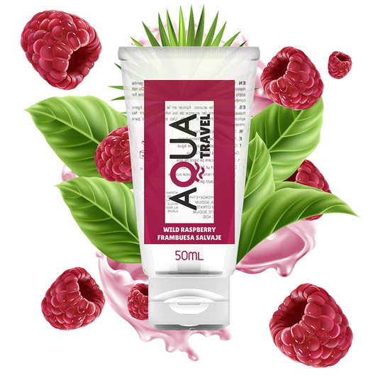 AQUA TRAVEL - LUBRICANTE A BASE DE AGUA CON SABOR A FRAMBUESA SILVESTRE - 50 ML