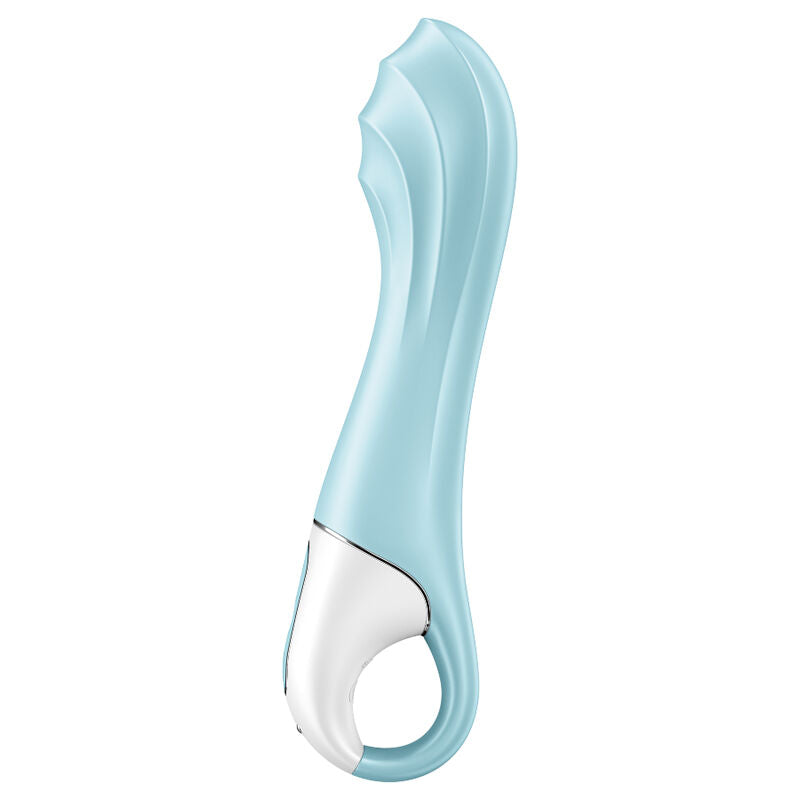 SATISFYER - VIBRADOR CON BOMBA DE AIRE 5+ VIBRADOR INFLABLE PARA PUNTO G CON APLICACIÓN AZUL