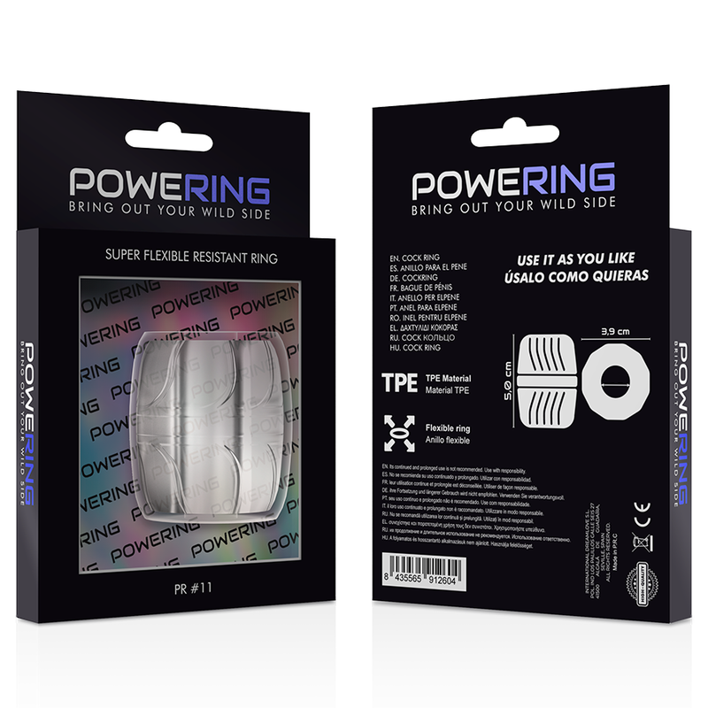 POWERING - ANILLO PARA EL PENE SUPER FLEXIBLE Y RESISTENTE 5 CM PR11 TRANSPARENTE