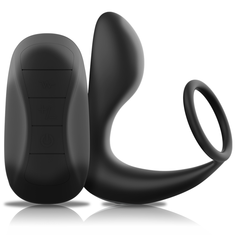BLACK&amp;SILVER - MASAJEADOR ANAL CON CONTROL REMOTO RECARGABLE DE SILICONA NEGRO