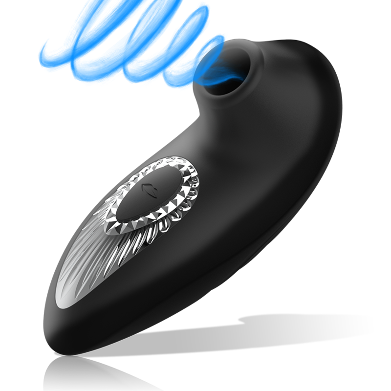 BLACK&amp;SILVER - DRAKE DELUXE VIBRADOR SUCCIONADOR RECARGABLE DE SILICONA NEGRO