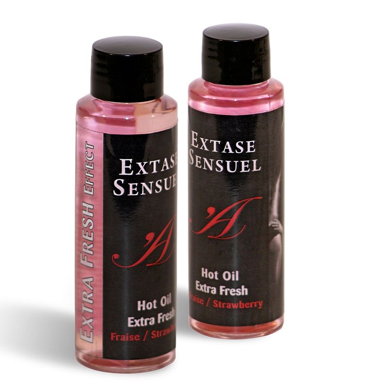 EXTASE SENSUAL - ACEITE DE MASAJE CON EFECTO FRESA EXTRA FRESCA 100 ML