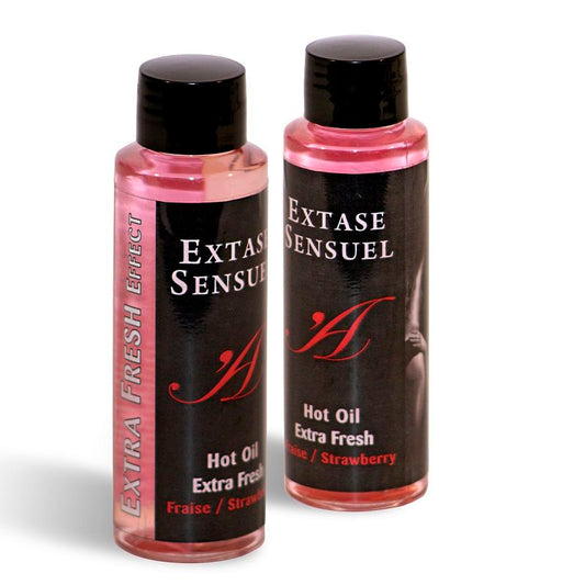 EXTASE SENSUAL - ACEITE DE MASAJE CON EFECTO FRESA EXTRA FRESCA 100 ML
