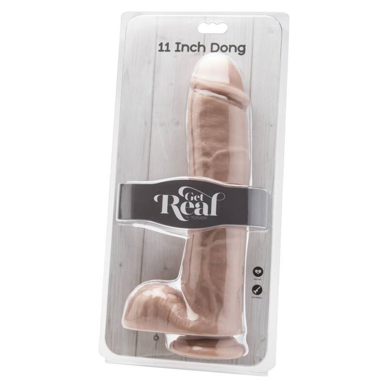 GET REAL - DILDO 28 CM CON BOLAS DE PIEL