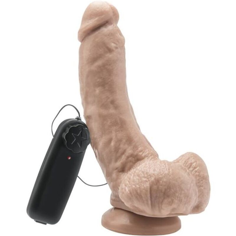 GET REAL - DILDO 20,5 CM CON BOLAS VIBRADOR PIEL