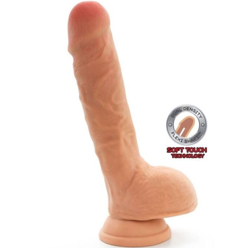 GET REAL - DILDO DE DOBLE DENSIDAD 18 CM BOLAS PIEL