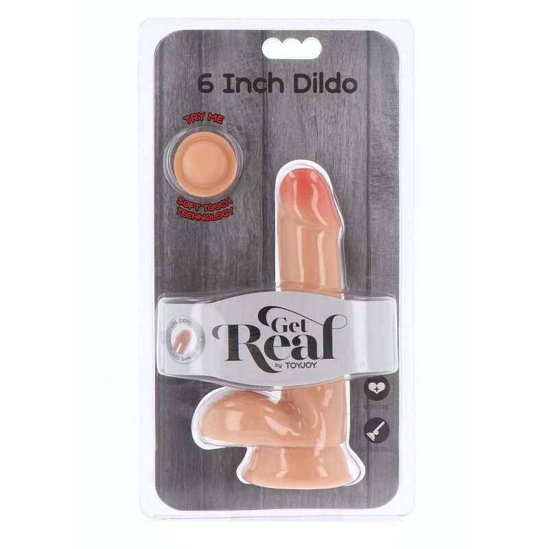 GET REAL - DILDO DE DOBLE DENSIDAD 17 CM BOLAS PIEL