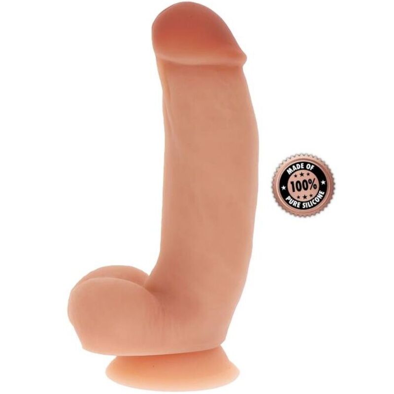 GET REAL - DILDO DE SILICONA 18 CM CON BOLAS DE PIEL