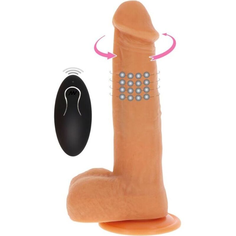 GET REAL - DILDO VIBRADOR CON PERLAS GIRATORIAS