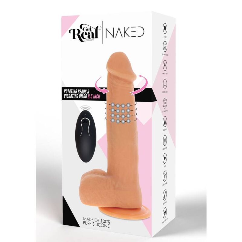 GET REAL - DILDO VIBRADOR CON PERLAS GIRATORIAS