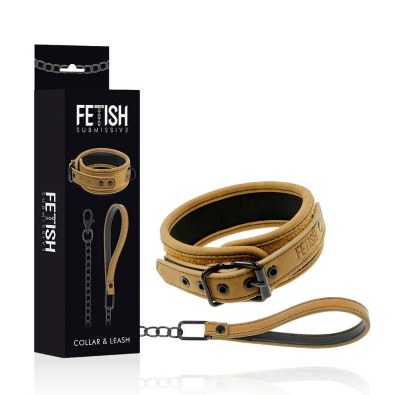 ORIGEN SUBMISSIVE FETISH - COLLAR FORRADO EN NEOPRENO CON CADENA