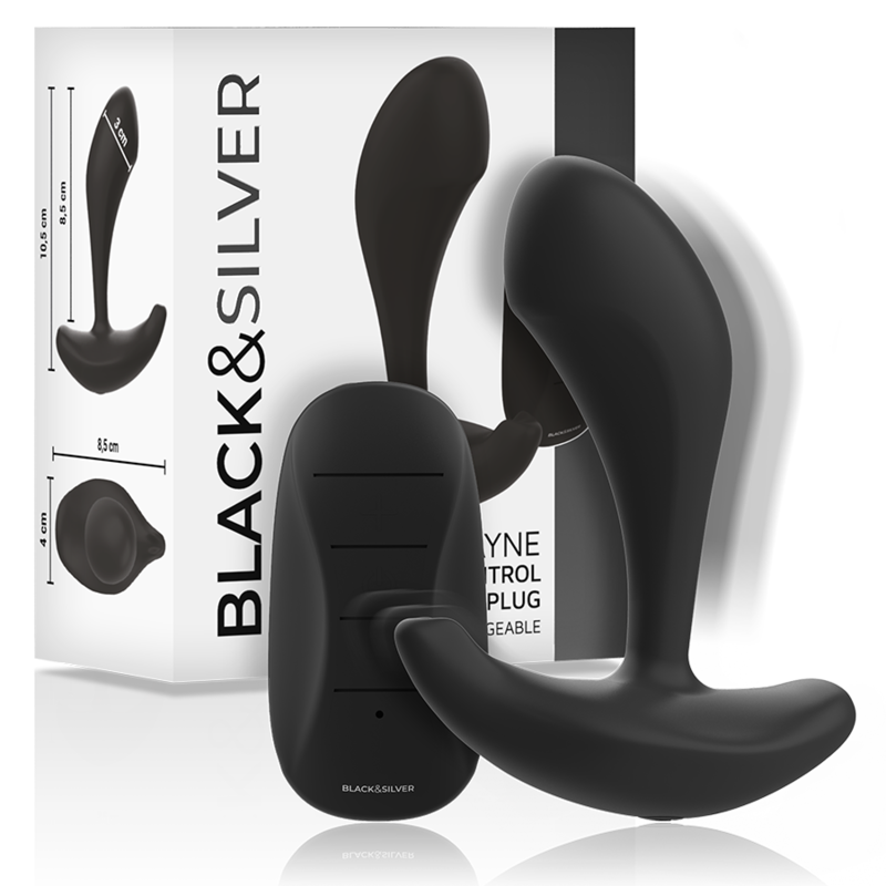 BLACK&amp;SILVER - DWAYNE PLUG ANAL DE SILICONA CON CONTROL REMOTO