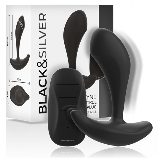 BLACK&amp;SILVER - DWAYNE PLUG ANAL DE SILICONA CON CONTROL REMOTO