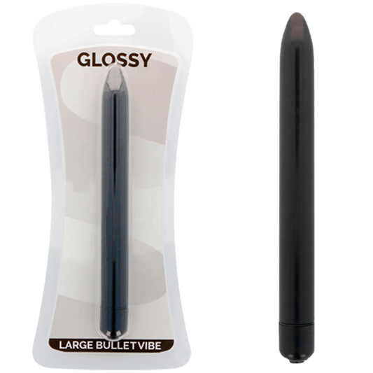 GLOSSY - VIBRADOR DELGADO NEGRO