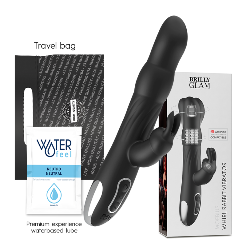 BRILLY GLAM - VIBRADOR Y ROTADOR MOEBIUS RABBIT COMPATIBLE CON LA TECNOLOGÍA INALÁMBRICA WATCHME