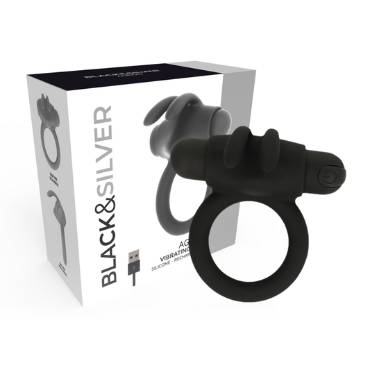 NEGRO Y PLATA - ANILLO AGRON 2.O