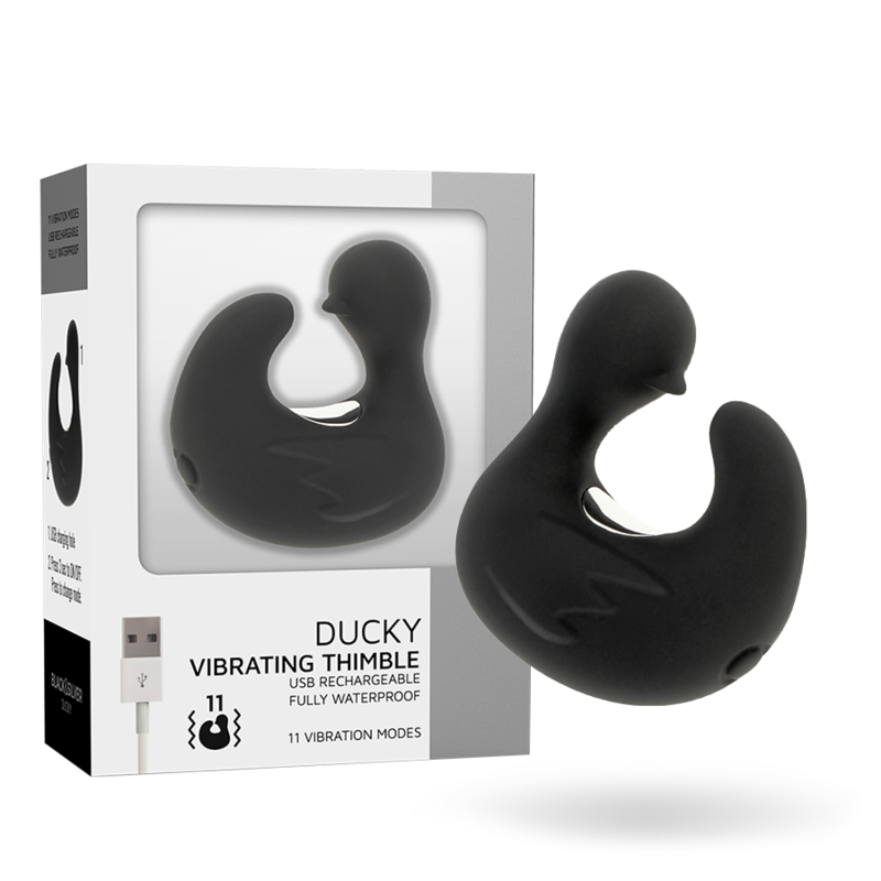 BLACK&amp;SILVER - DUCKYMANIA DEDAL ESTIMULANTE DE SILICONA RECARGABLE PARA PATO