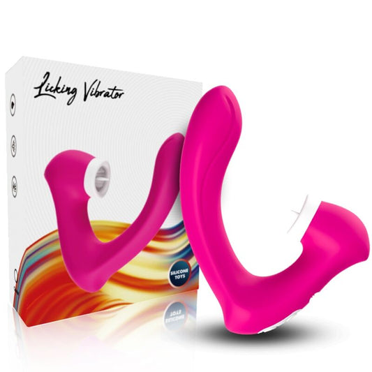 ARMONY - SECRETKISS LIMPIADOR DE CLÍTORIS VIBRADOR Y VIBRADOR CURVO FUCSIA