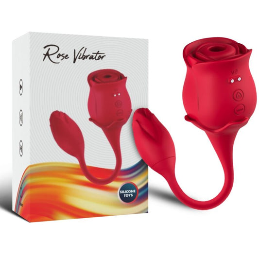 ARMONY - ROSE LICKING VIBRADOR DE CLÍTORIS Y VIBRADOR 10 MODOS ROJO