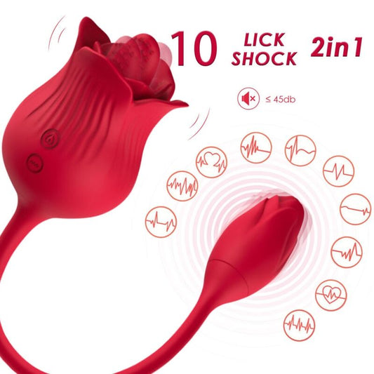ARMONY - VIBRADOR ESTIMULADOR DE CLÍTORIS ROSA CON COLA 10 MODOS ROJO