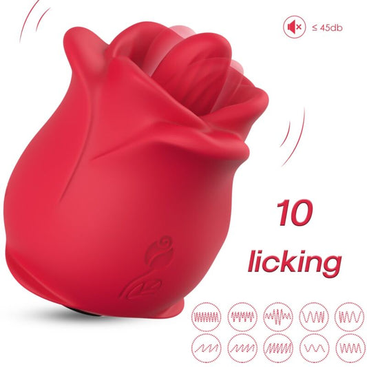 ARMONY - ROSE VIBRADOR DE CLÍTORIS CON 10 MODOS PARA LAMER ROJO