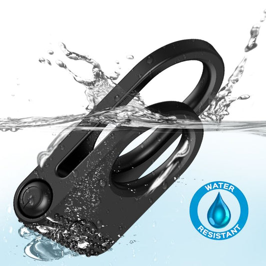 ARMONY - TWINS ANILLO VIBRADOR DOBLE PARA PAREJAS NEGRO