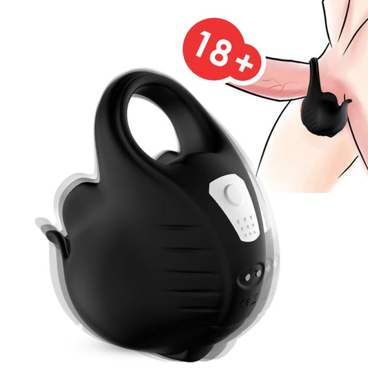 ARMONY - ANILLO VIBRADOR CON VENTOSAS NEGRO