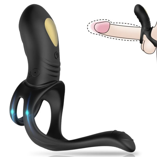 ARMONY - JOY JUMPER ANILLO VIBRADOR PARA PAREJAS Y PLUG ANAL NEGRO