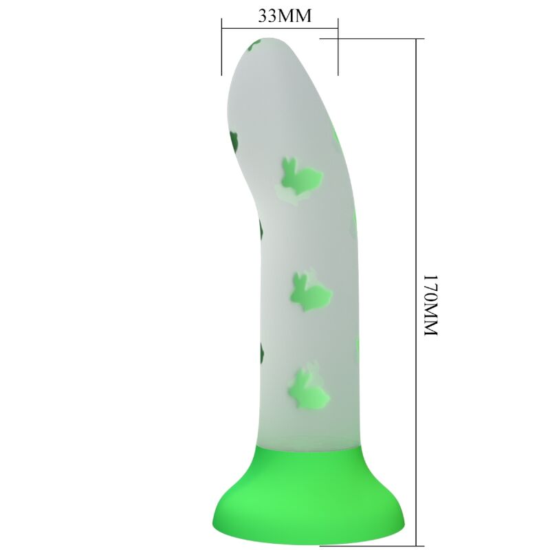 PRETTY LOVE - DILDO MÁGICO NOCTURNO SIN VIBRACIÓN VERDE LUMINOSO