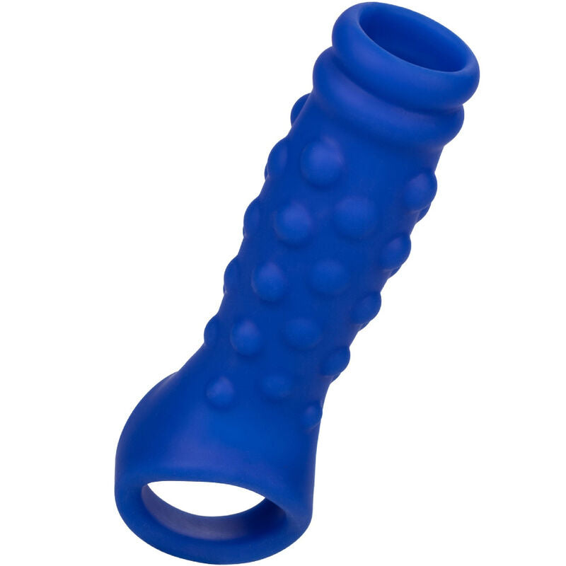 CALEXOTICS - FUNDA PARA PENE CON CUENTAS ADMIRAL DE SILICONA LÍQUIDA AZUL