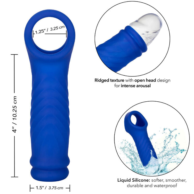 CALEXOTICS - FUNDA PARA PENE ADMIRAL WAVE DE SILICONA LÍQUIDA AZUL