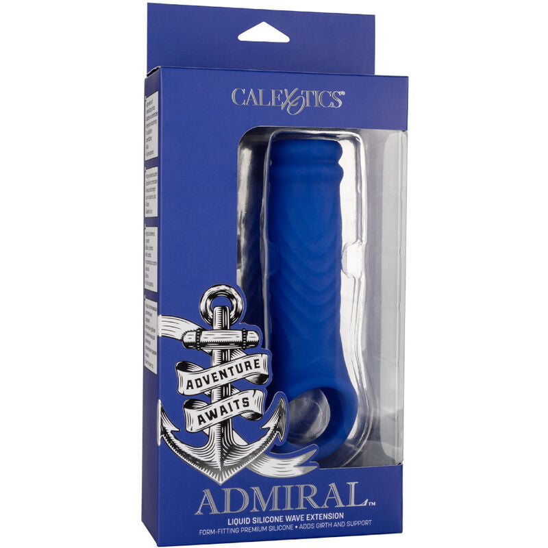 CALEXOTICS - FUNDA PARA PENE ADMIRAL WAVE DE SILICONA LÍQUIDA AZUL