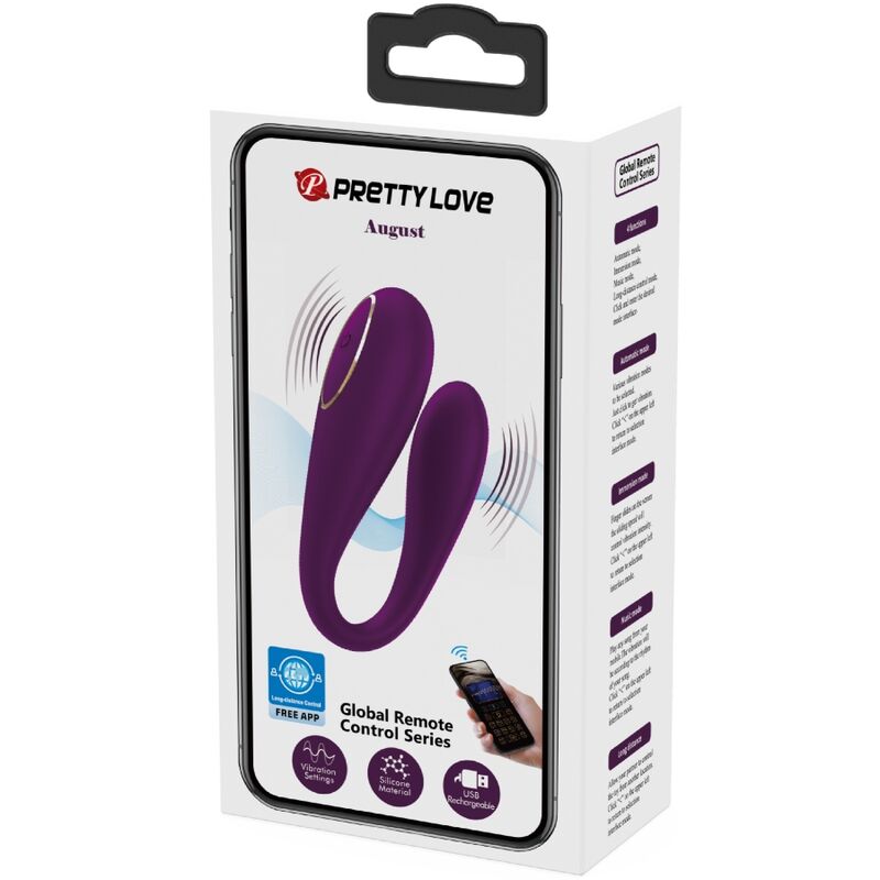 PRETTY LOVE - VIBRADOR DE DOBLE PLACER GLOBAL AUGUST REMOTE
