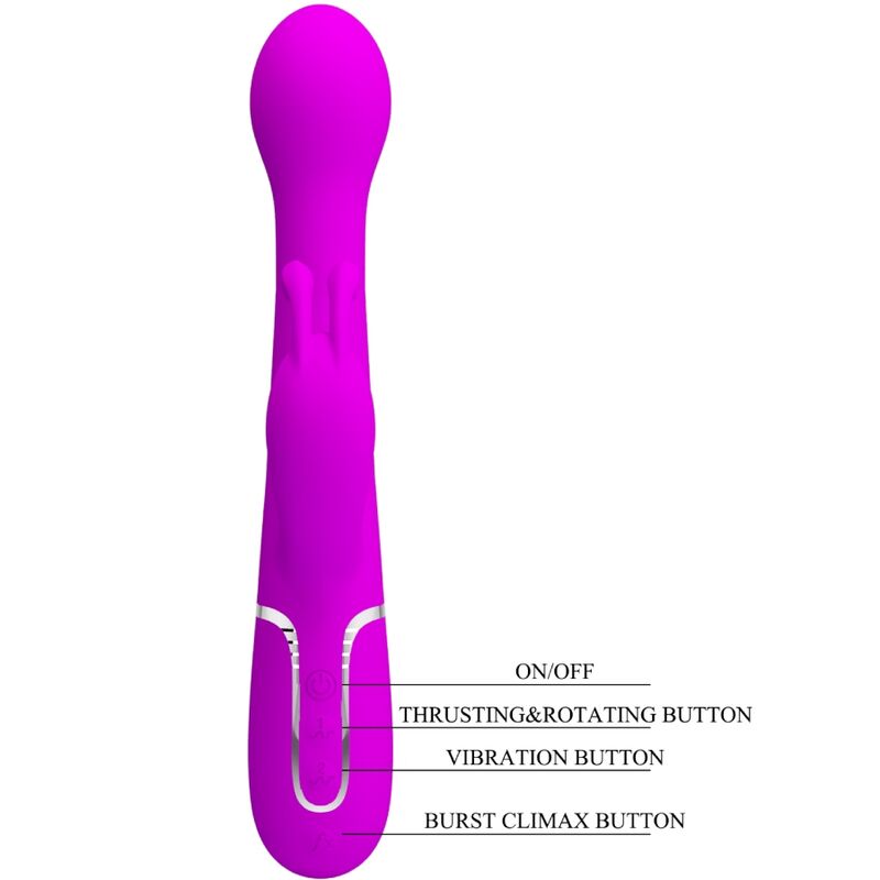 PRETTY LOVE - VIBRADOR DEJON RABBIT 3 EN 1 MULTIFUNCIÓN VIOLETA