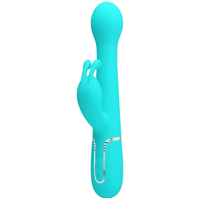 PRETTY LOVE - VIBRADOR DEJON RABBIT 3 EN 1 MULTIFUNCIÓN VERDE AGUA