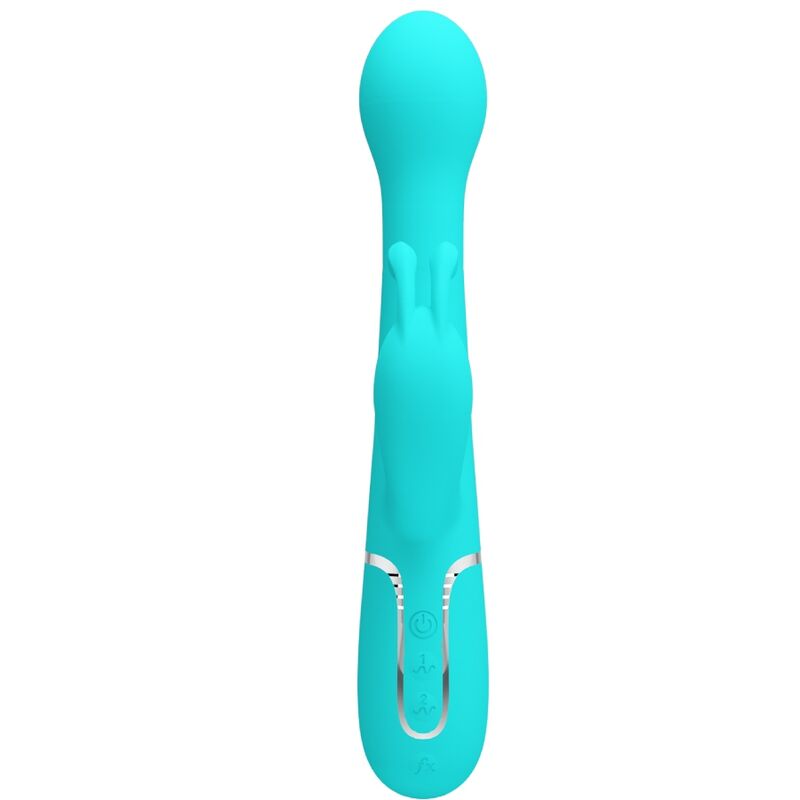 PRETTY LOVE - VIBRADOR DEJON RABBIT 3 EN 1 MULTIFUNCIÓN VERDE AGUA