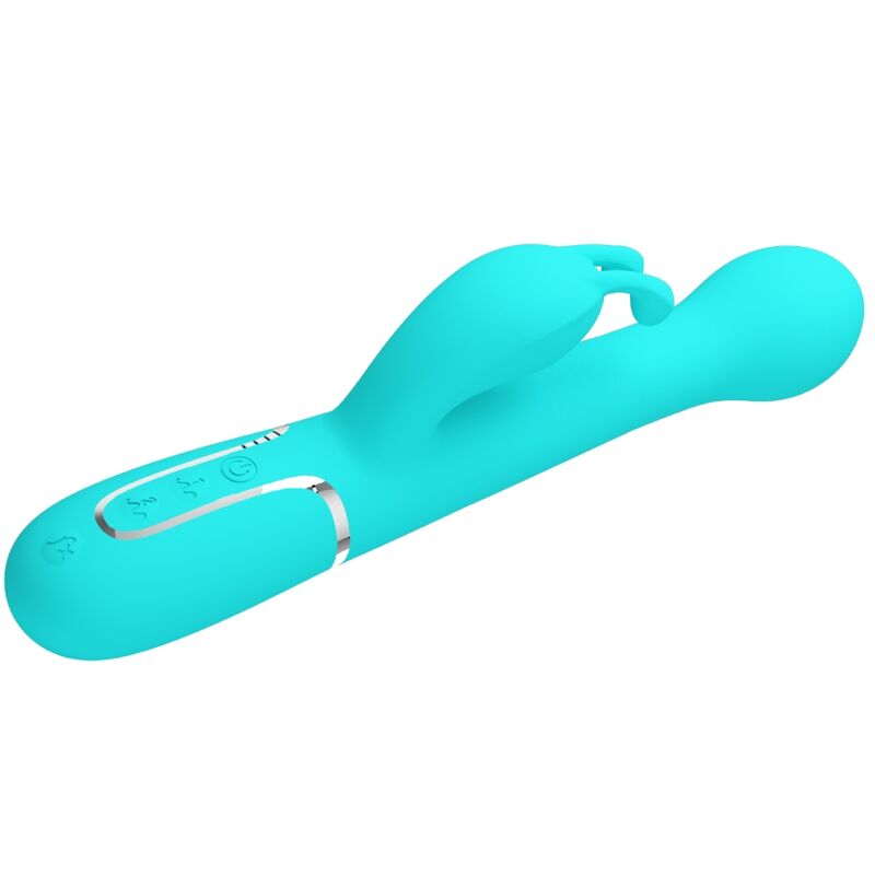 PRETTY LOVE - VIBRADOR DEJON RABBIT 3 EN 1 MULTIFUNCIÓN VERDE AGUA