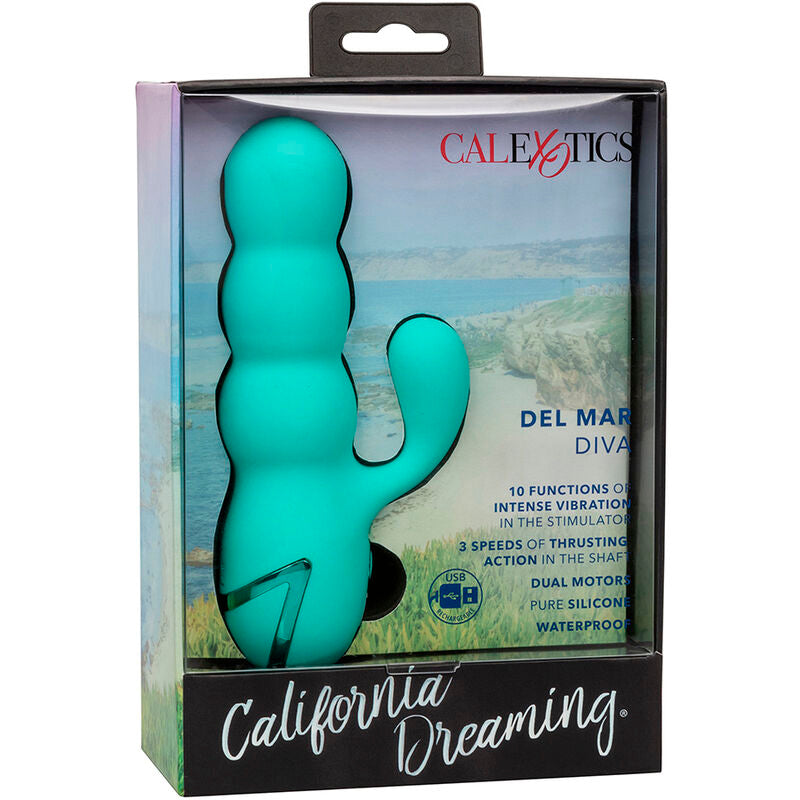CALEXOTICS - DEL MAR DIVA VIBRADOR RABBIR AQUA GREEN BY CALIFORNIA DREAMING