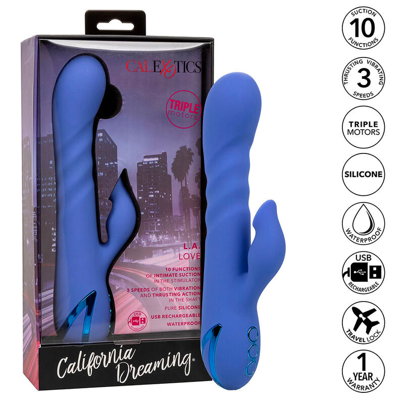 CALEXOTICS - LA LOVE VIBRADOR Y SUCTOR AZUL DE CALIFORNIA DREAMING