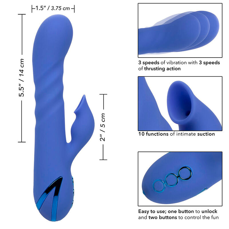 CALEXOTICS - LA LOVE VIBRADOR Y SUCTOR AZUL DE CALIFORNIA DREAMING
