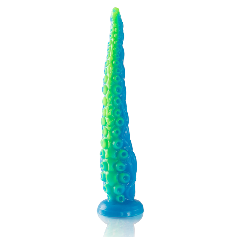 ÉPICO - DILDO FLUORESCENTE CON TENTÁCULOS FINOS SCYLLA DE GRAN TAMAÑO