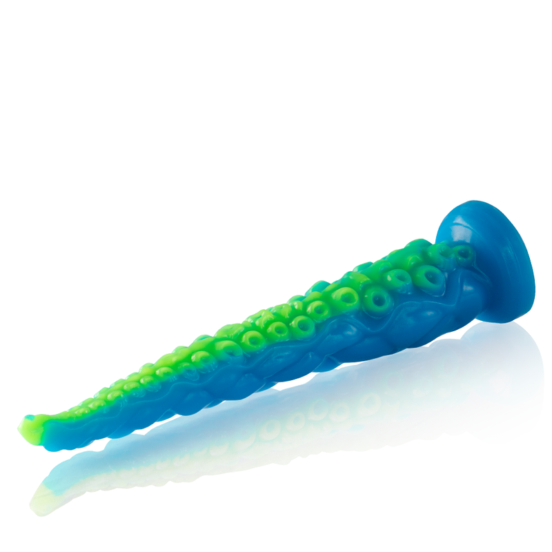 ÉPICO - DILDO FLUORESCENTE CON TENTÁCULOS FINOS SCYLLA DE GRAN TAMAÑO