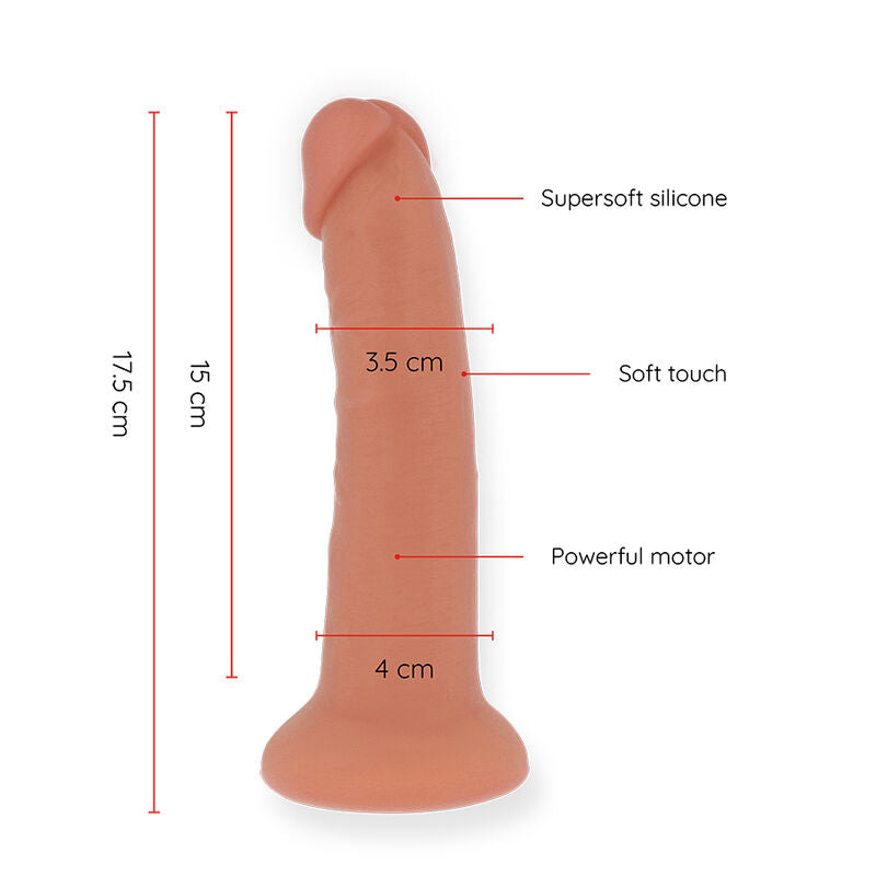 ONINDER - DILDO VIBRADOR PEQUEÑO BOGOTÁ 9 VELOCIDADES NATURAL 17.5 CM -O- 4 CM - APP GRATIS