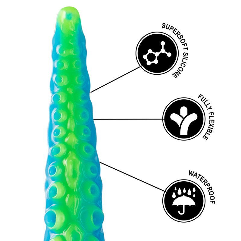 EPIC - DILDO DE TENTÁCULOS DELGADOS FLUORESCENTE SCYLLA TAMAÑO PEQUEÑO