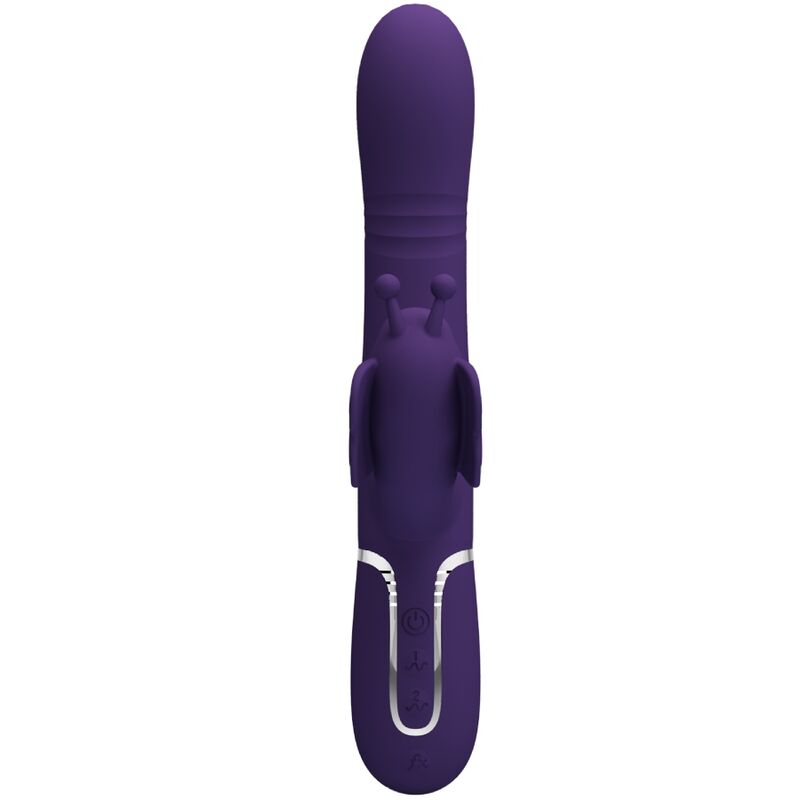 PRETTY LOVE - VIBRADOR CONEJO MULTIFUNCIÓN 4 EN 1 MARIPOSA MORADO