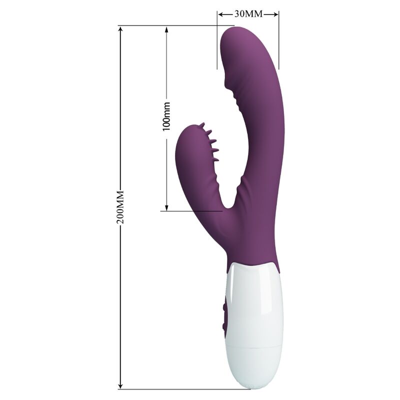 PRETTY LOVE - VIBRADOR CONEJO ANDRE Y ESTIMULADOR DEL PUNTO G MORADO