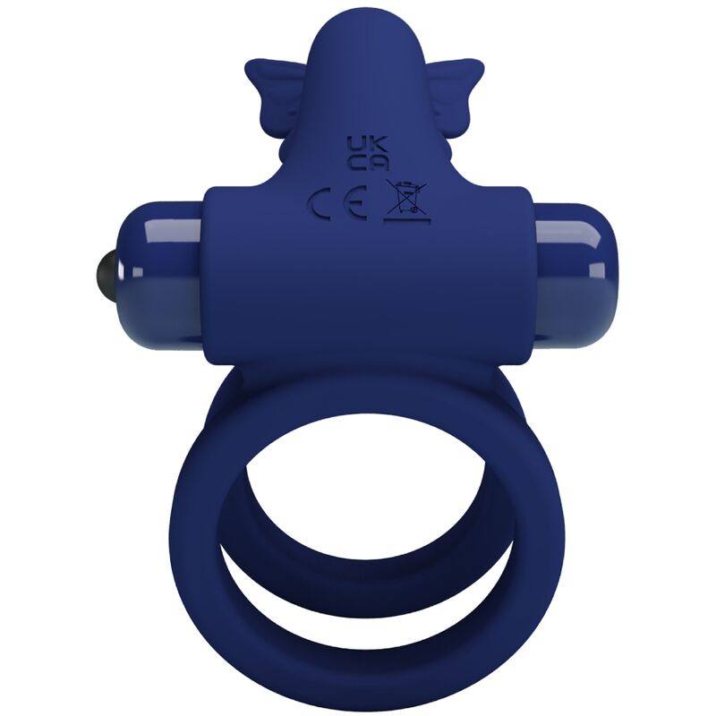 PRETTY LOVE - JAMELE ANILLO DOBLE CON VIBRACIÓN Y ESTIMULADOR MARIPOSA AZUL