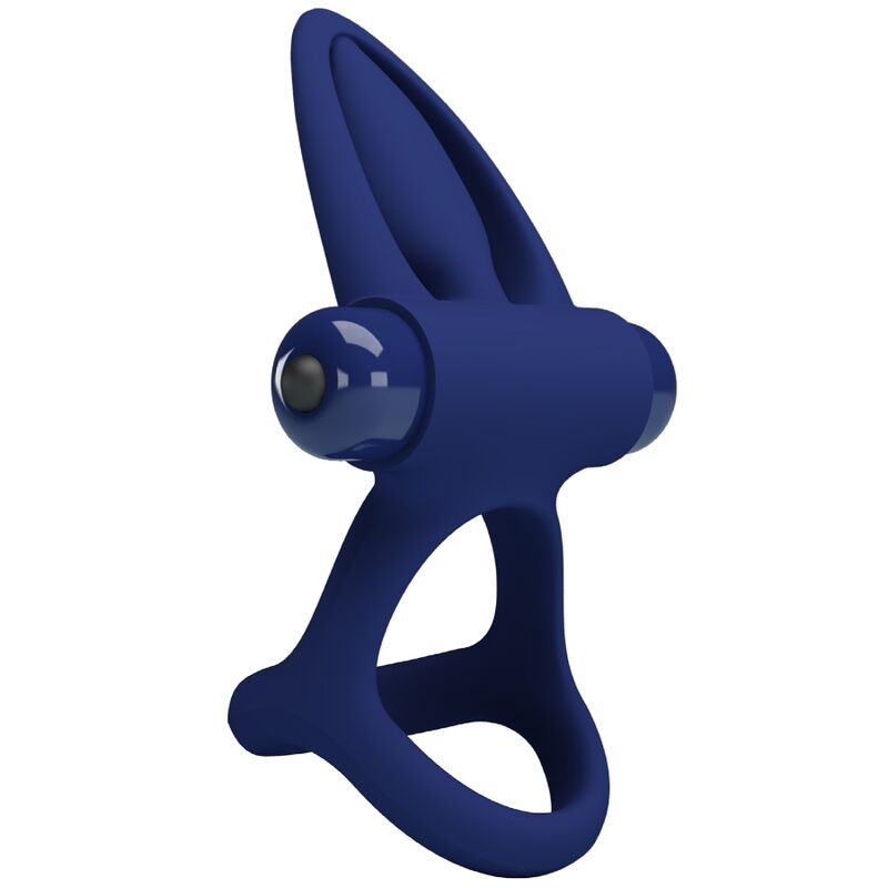 PRETTY LOVE - ANILLO DOBLE MAT CON VIBRACIÓN Y ESTIMULADOR AZUL